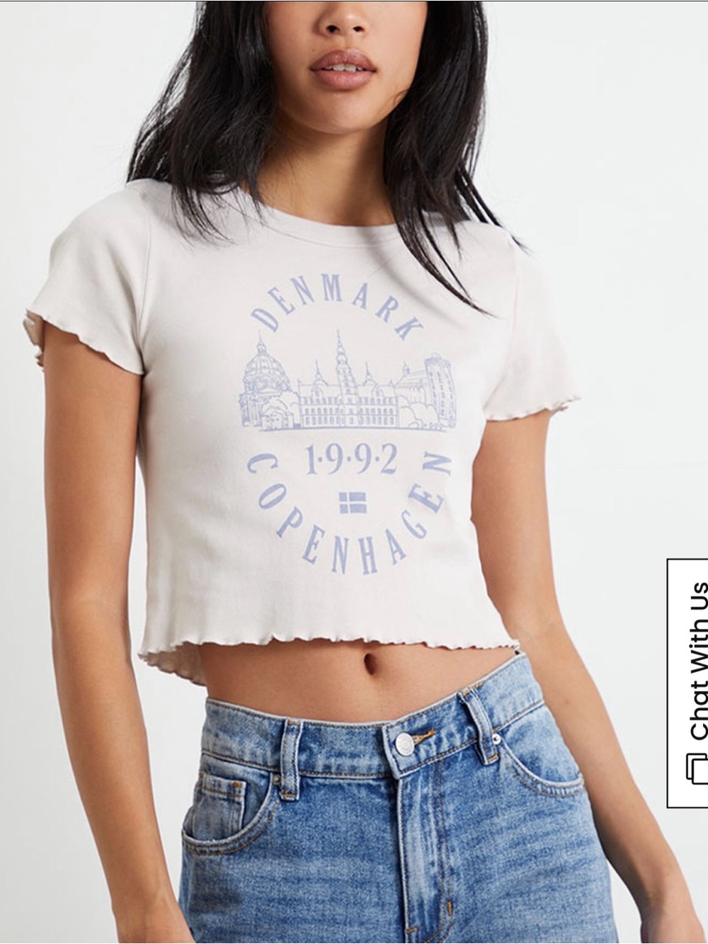 PacSun Light Beige Copenhagen Graphic Short Sleeve Tee
